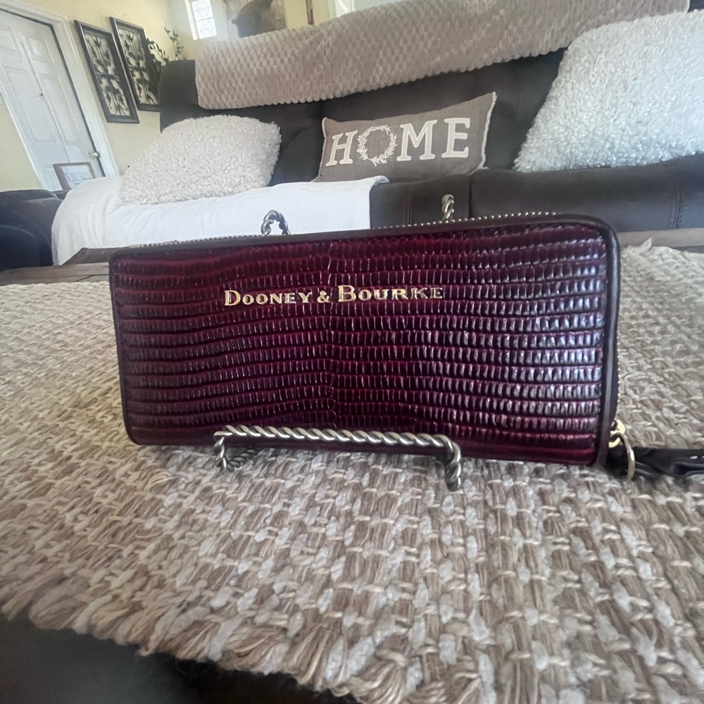 Dooney & Bourke Deep Red Textured Wallet